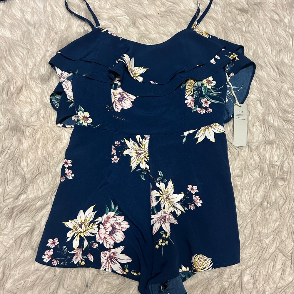 NWT Iris Navy Blue Women's Romper